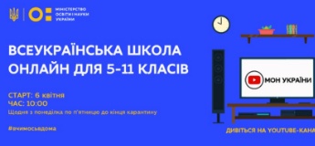 Всеукраїнська школа онлайн: розклад відео-уроків для учнів 5-11 класів